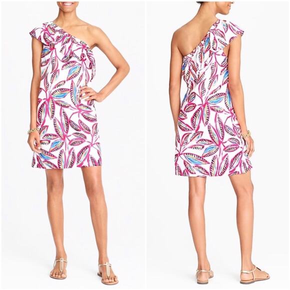 NWT J. Crew Factory One Shoulder Floral Dress - Picture 1 of 9